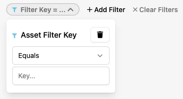 Asset Filter Key filter for the Asset Manager