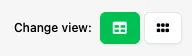 Change View button toggling between List and Grid views in the Asset Manager