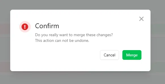 Confirming which changes to revert