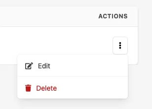 Feedback category actions dropdown in the Web Console