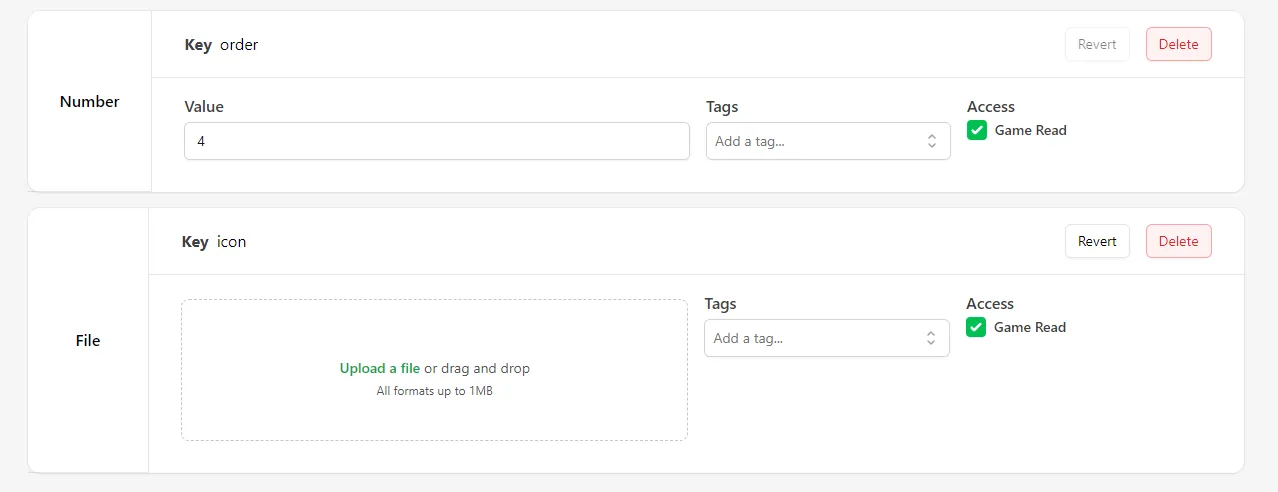 Adding a key and data to a metadata field.