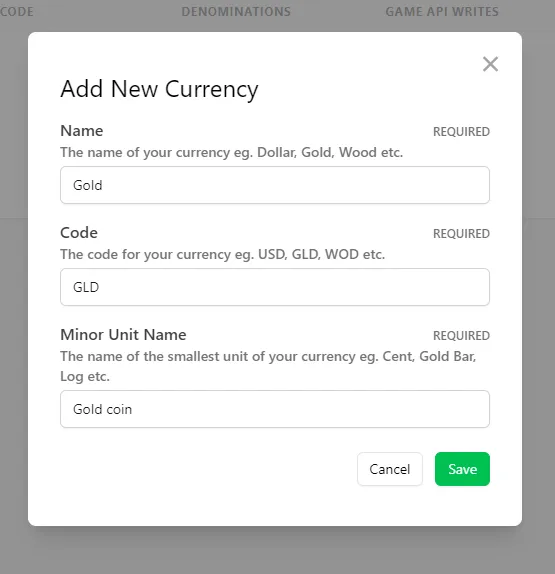 Create a Currency