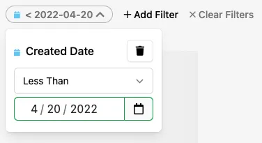 Created Date filter for the Asset Manager