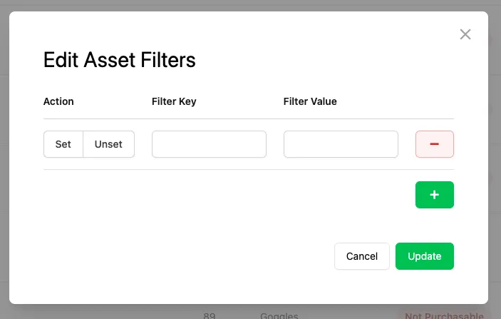 Edit Asset Filters option for batch-editing multiple selected Assets