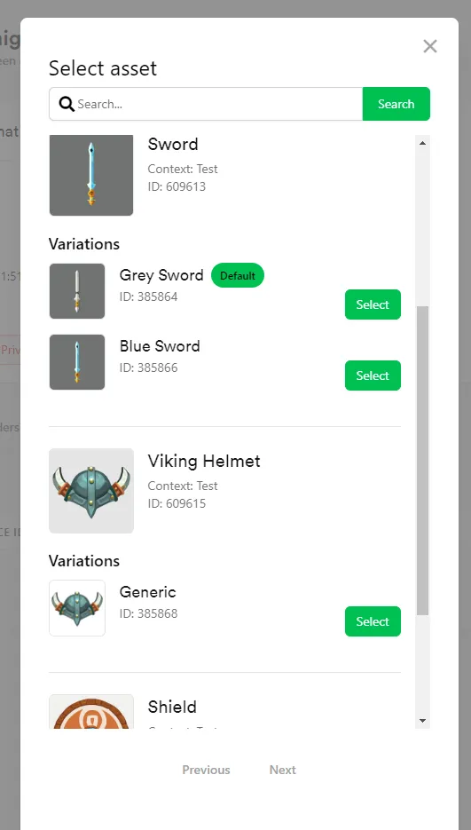 Granted asset listed in the Orders tab after gifting