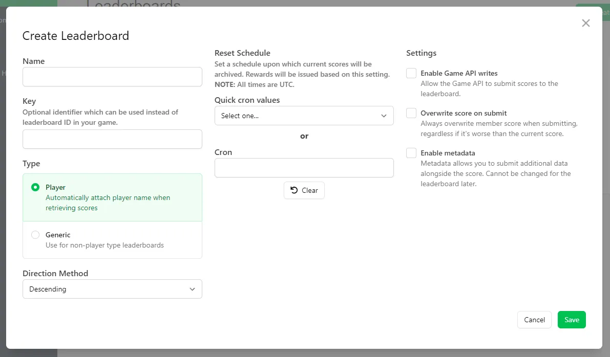 Create a Leaderboard
