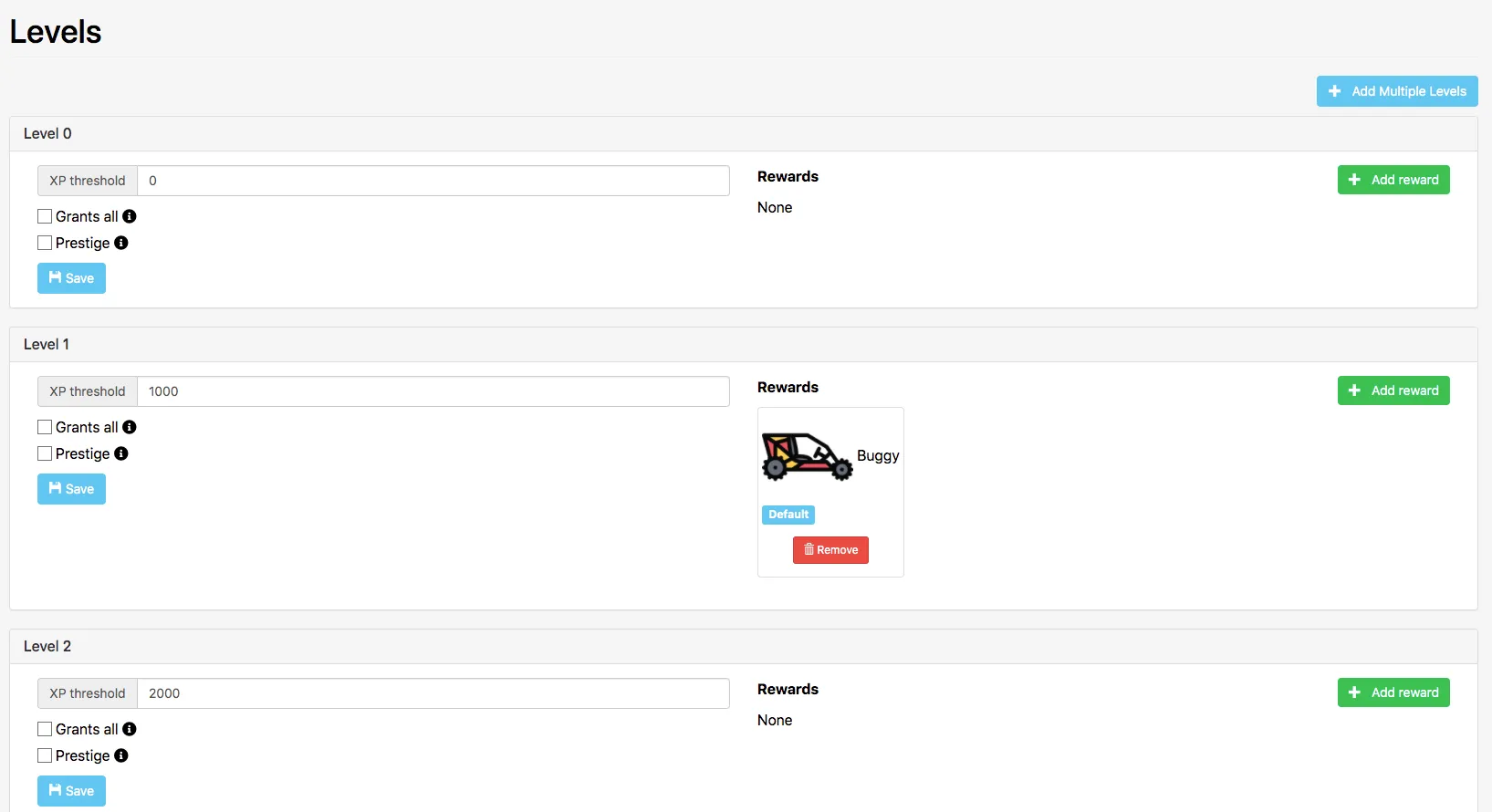 Progression menu in the Web Console