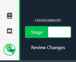Environment switcher set to the Stage environment