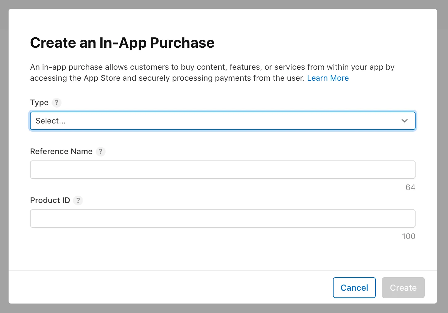 Creating an in-app purchase product in App Store Connect
