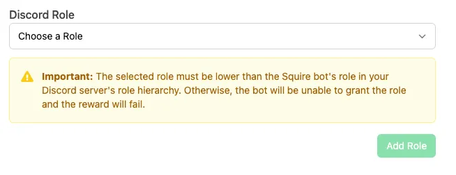 Adding a Discord Role reward in the Reward modal