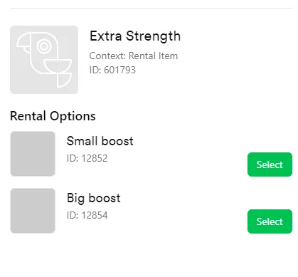 Specifying Rental Tier